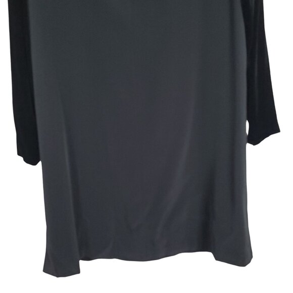 Jones New York Sz 18 Dress Velvet Trim A-line Long Sleeve Knee Length LBD Party - Picture 9 of 12